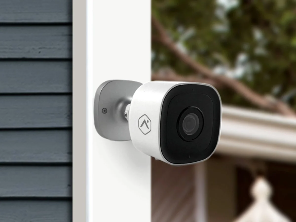 Outdoor security camera mounted on an Arizona home